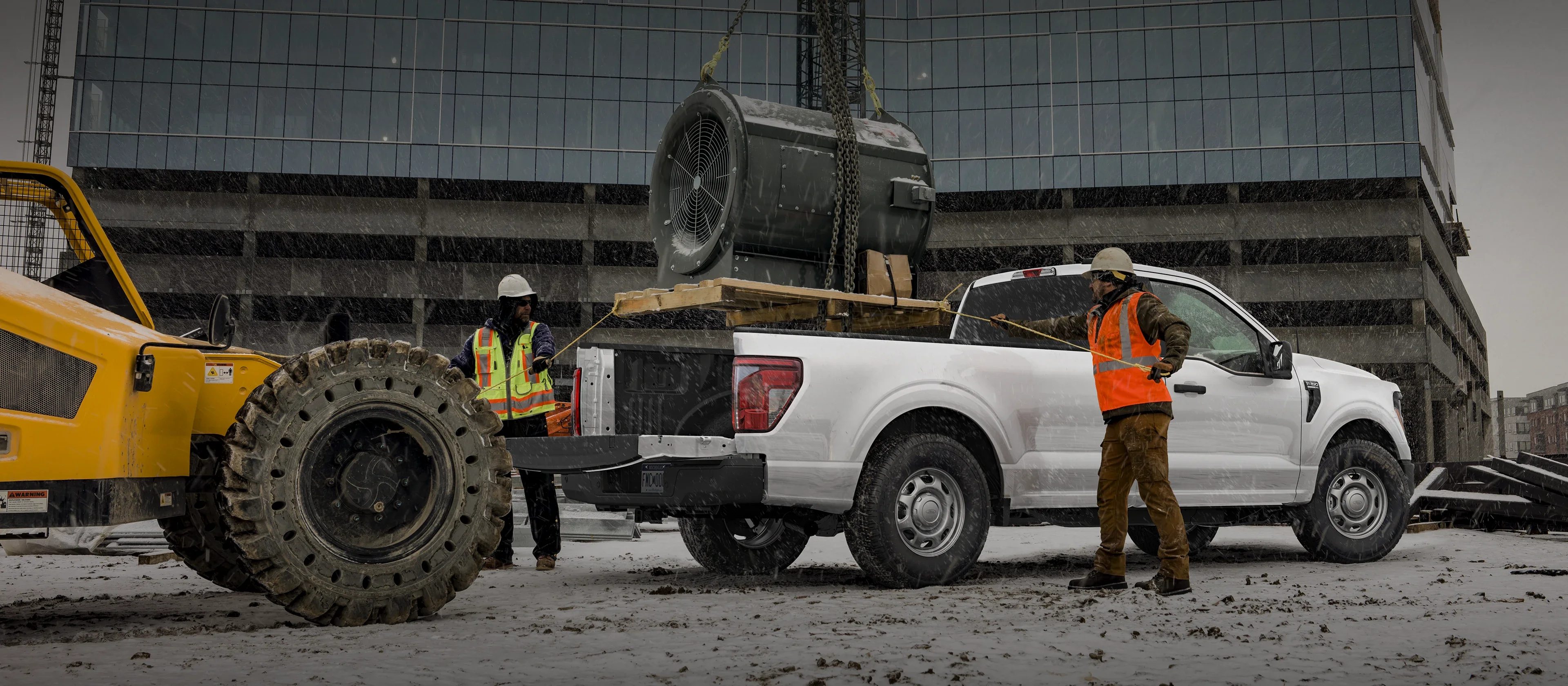 Ford commercial work trucks and vans staged at the Sarasota Ford Commercial Vehicle Center