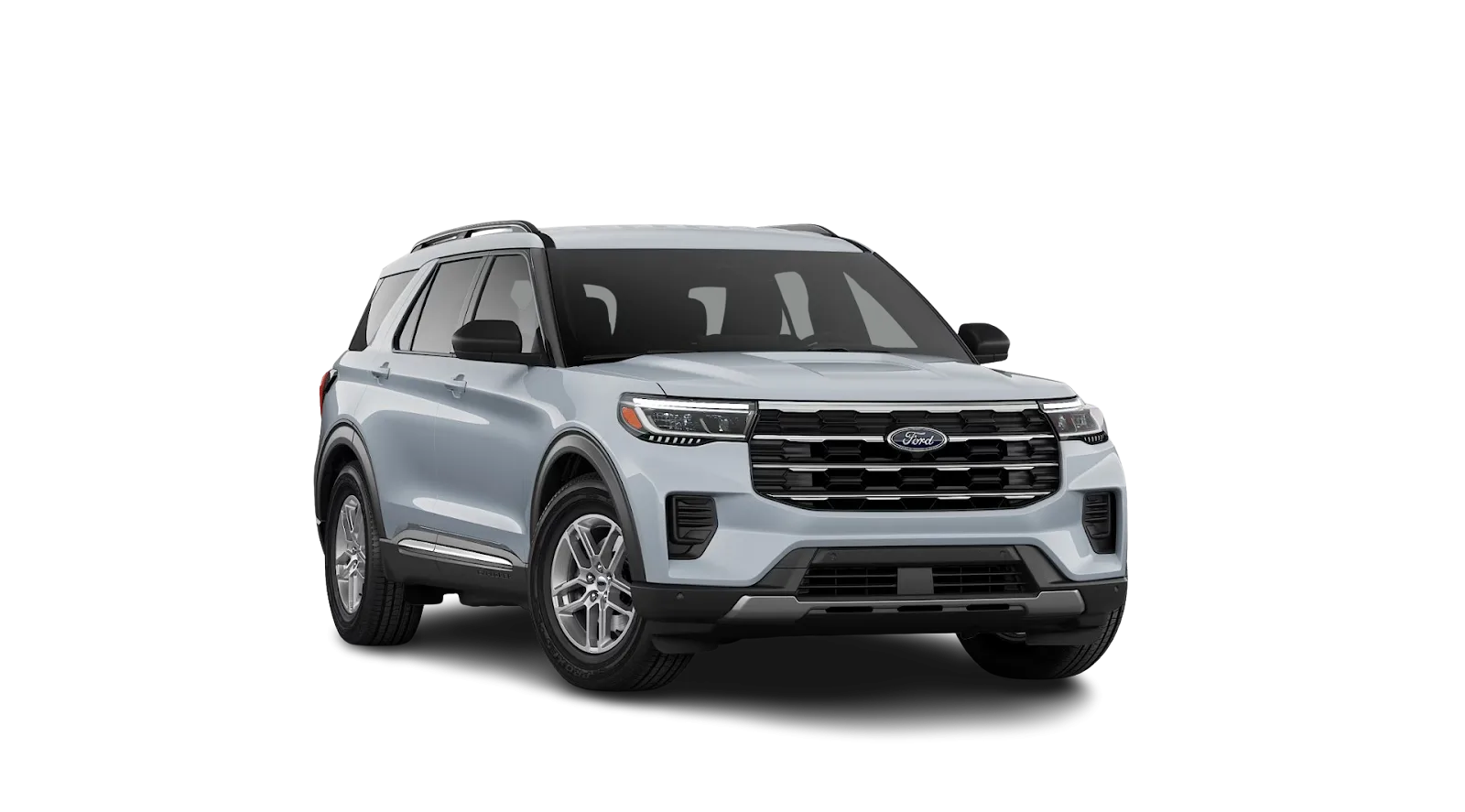 2026 Ford Explorer Active in Space White Metallic, studio cut-out on a plain background