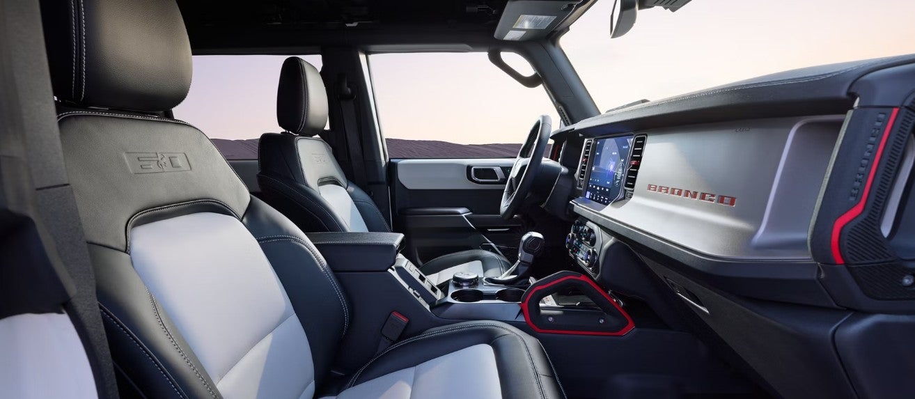 Interior of a 2026 Ford Bronco equipped with the Sasquatch Package